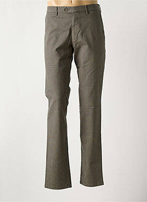 Pantalon chino fermeture zippée sous rabat avec crochet taille normale marron MEYER homme