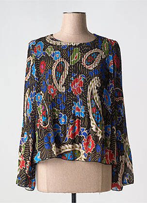 Blouse imprimé fantaisie manches longues noir FLIRT femme