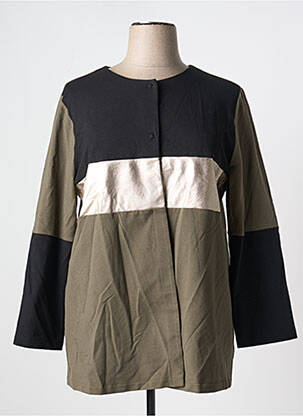 Veste casual col rond noir QUATRE VINGT JOURS femme