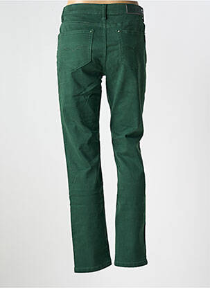 Pantalon slim tissage popeline taille normale vert YZY femme
