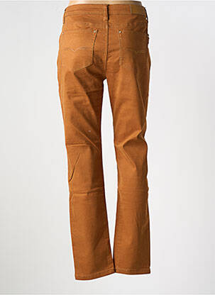Pantalon slim tissage popeline taille normale marron YZY femme