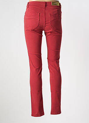 Pantalon slim tissage popeline taille normale rouge COUTURIST femme