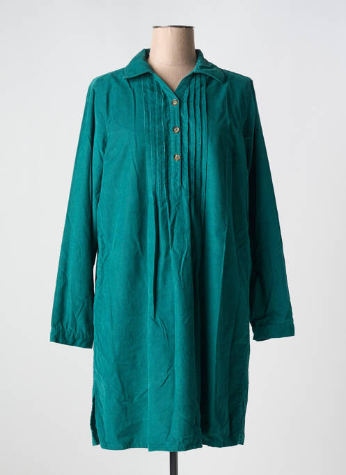 Robe mi-longue manches longues manches longues vert AGATHE & LOUISE femme