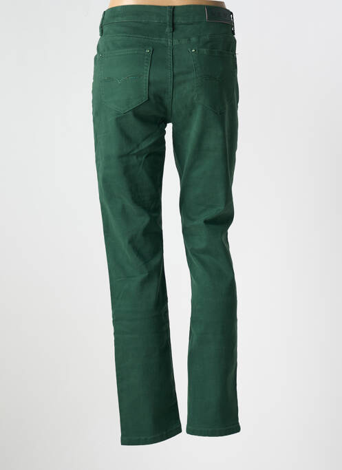 Pantalon slim tissage popeline taille normale vert YZY femme