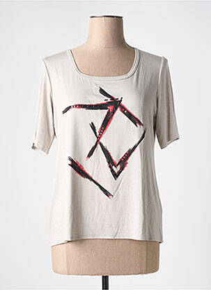 T-shirt imprimé fantaisie manches courtes beige TELMAIL femme