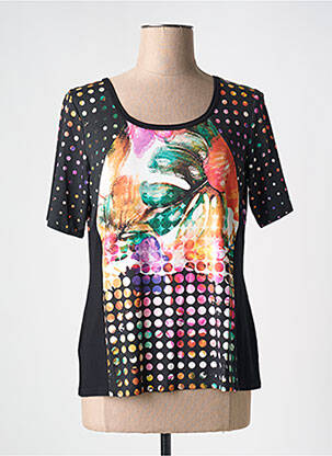 T-shirt imprimé fantaisie manches courtes noir TELMAIL femme