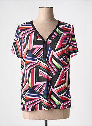 T-shirt imprimé fantaisie manches courtes noir TELMAIL femme