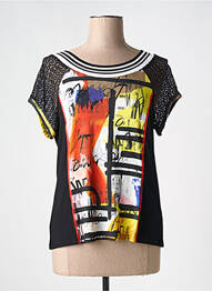 T-shirt imprimé fantaisie manches courtes noir TELMAIL femme