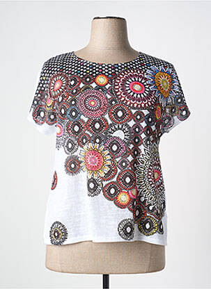 T-shirt imprimé fantaisie manches courtes blanc TELMAIL femme