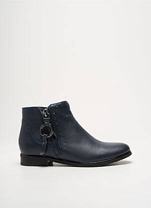 Bottines/boots matière lisse talon plat jusqu'à 3cm bleu FUGITIVE BY FRANCESCO ROSSI femme