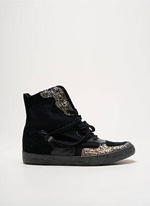 Baskets nubuck talon plat jusqu'à 3cm noir EMILIE KARSTON femme