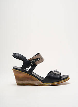 Sandales/nu pieds tissage satiné talon de 7 à 9cm noir FUGITIVE BY FRANCESCO ROSSI femme