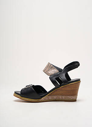 Sandales/nu pieds tissage satiné talon de 7 à 9cm noir FUGITIVE BY FRANCESCO ROSSI femme