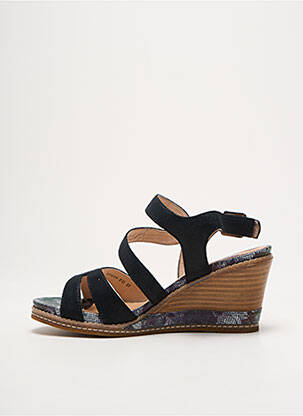 Sandales/nu pieds tissage satiné talon de 7 à 9cm noir FUGITIVE BY FRANCESCO ROSSI femme