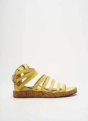 Spartiates fermeture lacets talon plat jusqu'à 3cm jaune NEOSENS femme