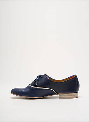 Derbies tissage satiné talon plat jusqu'à 3cm bleu EMILIE KARSTON femme