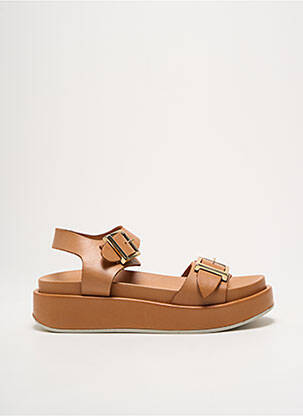 Sandales/nu pieds matière lisse talon de 4 à 6cm marron COCO ET ABRICOT femme