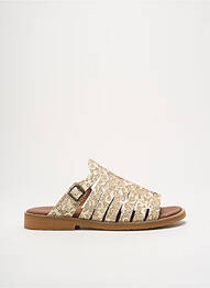 Mules/sabots chiquet talon plat jusqu'à 3cm beige CASTA femme