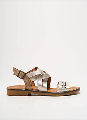 Sandales/nu pieds chiquet talon plat jusqu'à 3cm marron CASTA femme