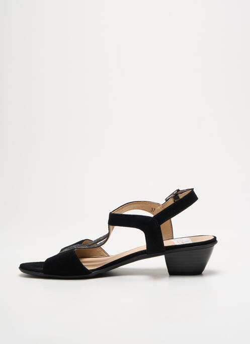 Sandales/nu pieds tissage satiné talon de 4 à 6cm noir SWEET femme