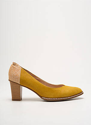 Escarpins nubuck talon de 4 à 6cm jaune FUGITIVE BY FRANCESCO ROSSI femme