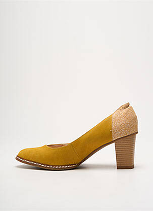 Escarpins nubuck talon de 4 à 6cm jaune FUGITIVE BY FRANCESCO ROSSI femme