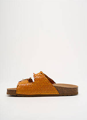Mules/sabots tissage satiné talon plat jusqu'à 3cm orange COCO ET ABRICOT femme