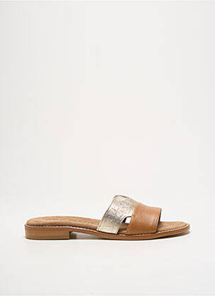 Mules/sabots matière lisse talon plat jusqu'à 3cm or EMILIE KARSTON femme