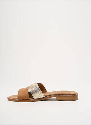 Mules/sabots matière lisse talon plat jusqu'à 3cm or EMILIE KARSTON femme