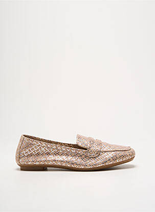 Mocassins tissage satiné talon plat jusqu'à 3cm argent REQINS femme