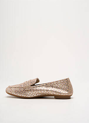 Mocassins tissage satiné talon plat jusqu'à 3cm argent REQINS femme