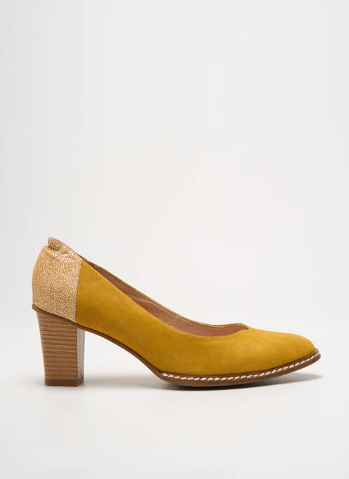 Escarpins nubuck talon de 4 à 6cm jaune FUGITIVE BY FRANCESCO ROSSI femme