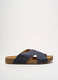 Mules/sabots matière lisse bout ouvert bleu HAFLINGER homme
