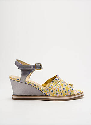 Sandales/nu pieds matière lisse talon de 4 à 6cm jaune LIBRE COMME L'AIR femme