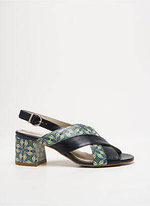 Sandales/nu pieds matière lisse talon de 4 à 6cm noir LIBRE COMME L'AIR femme