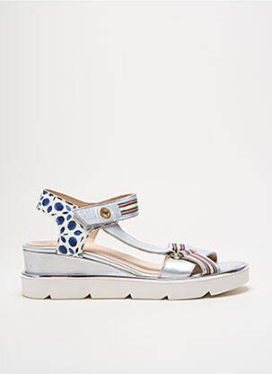 Sandales/nu pieds matière lisse talon de 4 à 6cm argent LIBRE COMME L'AIR femme
