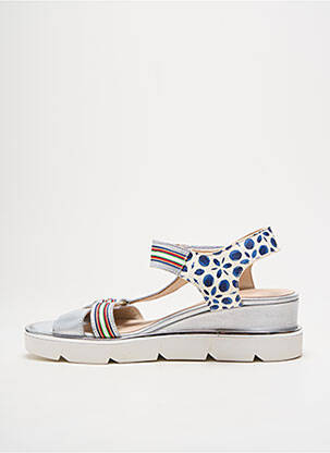 Sandales/nu pieds matière lisse talon de 4 à 6cm argent LIBRE COMME L'AIR femme