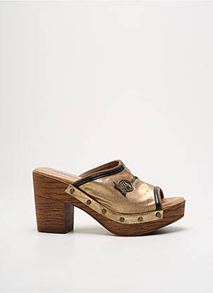 Mules/sabots semi compensé talon de 7 à 9cm or NEMONIC femme