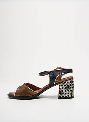 Sandales/nu pieds tissage satiné talon de 4 à 6cm marron NEMONIC femme