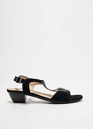 Sandales/nu pieds tissage satiné talon de 4 à 6cm noir SWEET femme