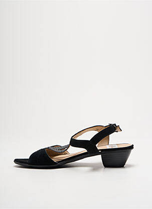Sandales/nu pieds tissage satiné talon de 4 à 6cm noir SWEET femme