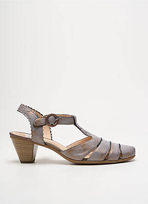 Sandales/nu pieds tissage satiné talon de 4 à 6cm gris SWEET femme