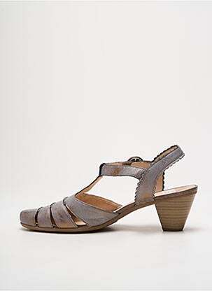 Sandales/nu pieds tissage satiné talon de 4 à 6cm gris SWEET femme