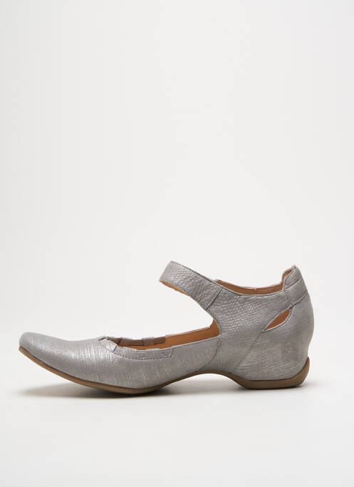 Ballerines fermeture scratch talon de 4 à 6cm argent SWEET femme