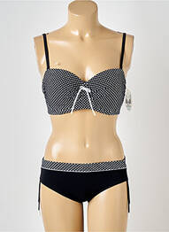 Maillot de bain 2 pièces stretch haut soutien-gorge moulé noir LIDEA femme
