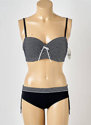 Maillot de bain 2 pièces stretch haut soutien-gorge moulé noir LIDEA femme