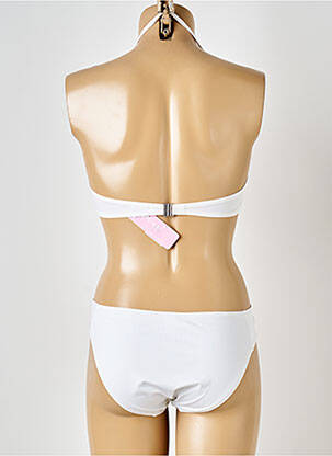 Maillot de bain 2 pièces stretch haut soutien-gorge moulé blanc ANTIGEL femme