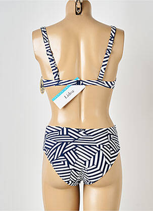 Maillot de bain 2 pièces stretch haut soutien-gorge moulé bleu LIDEA femme