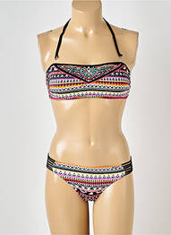Maillot de bain 2 pièces stretch haut bandeau noir BANANA MOON femme