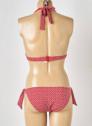 Maillot de bain 2 pièces stretch haut soutien-gorge moulé rouge RASUREL femme